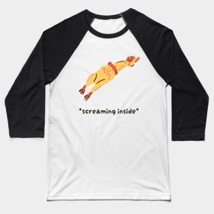 Funny Chicken Screaming Inside Baseball T-Shirt